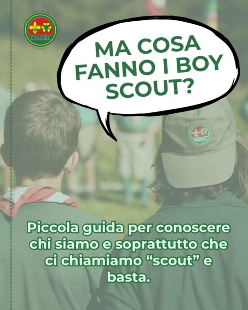Lo scoutismo è un movimento che promuove un’educazione non formale ai valori di fratellanza, cittadinanza attiva, solidarietà, inclusione. 

Questo obiettivo è perseguito attraverso la proposta di attività all’aria aperta e di sperimentazione di tecniche di orientamento, pionieristiche, di campismo…

Lo scoutismo però è anche molto più di questo, molto più di quello che riusciamo a spiegare a parole.

Se vuoi venire a vivere questa esperienza con noi, scrivici a senigallia@cngei.it

Per bambinə, ragazzə e adultə dagli 8 anni in su.

#scout #scoutismo #CNGEI #natura
